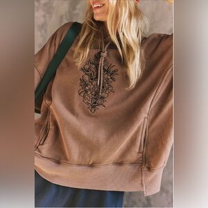 Free People🐿️Sprint To The Finish Floral Hoodie New with Tags💎